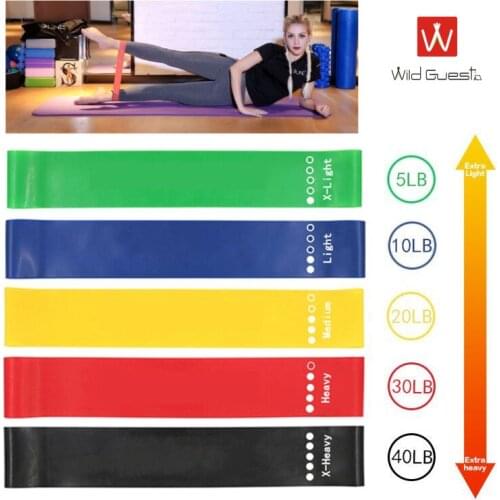 Five Colors Fitness Resistance Band Yoga Tension Gym Rubber Pilates Training Elastic Equipment