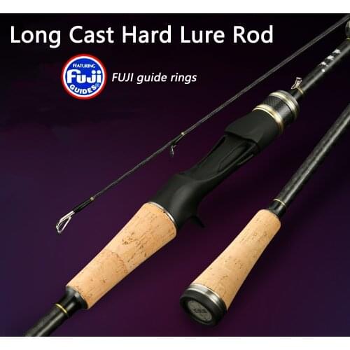 Fuji Guide Ring 2 Piece Baitcasting Rod Medium Spinning Rod Lure Weight 7-28g, 8-35g Saltwater Casting Rods With Cork Handle