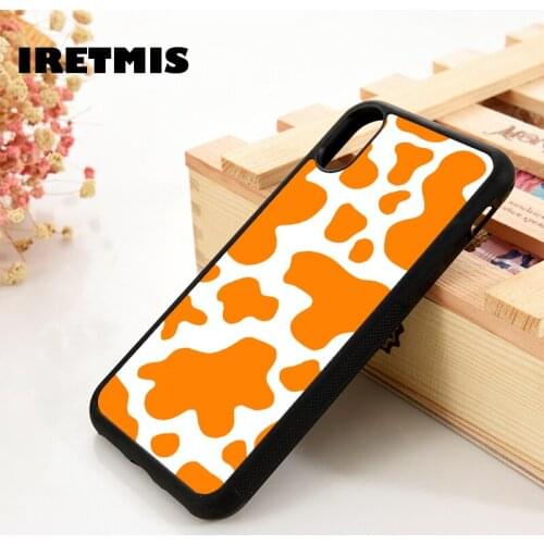 Iretmis 5 5S SE 6 6S TPU Silicone Rubber Phone Case Cover for iPhone 7 8 Plus X Xs 11 12 MINI Pro Max XR ORANGE MOO