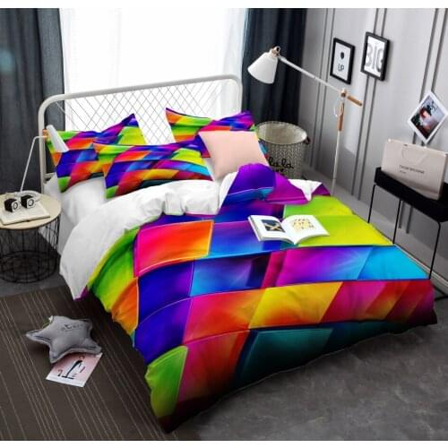 Colourful Bedding Set Bedspread Single Twin Full Queen King Size Cool Design Bed Set Childrens Kid Boy Bedroom Duvetcover Set