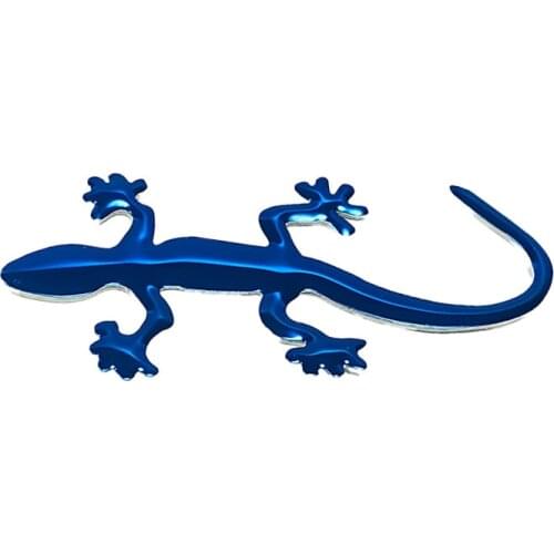 Cool Auto Sticker-3D Metal Lizard Gecko - Die Cut Gold Blue Decal Bumper Sticker For Windows Cars Trucks Laptops 9.5cm*4.5cm
