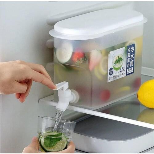 3.5L Water Jug Large Capacity Output Tap Plastic Multi-use Cool Drink Jug Drinkware Container for Home Water Bottle Container