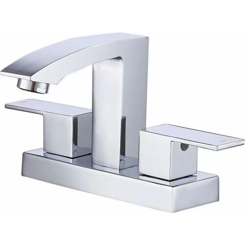 Free ship Square 4" Centerset Bathroom Basin lavatory Faucet Sink Tap Chrome