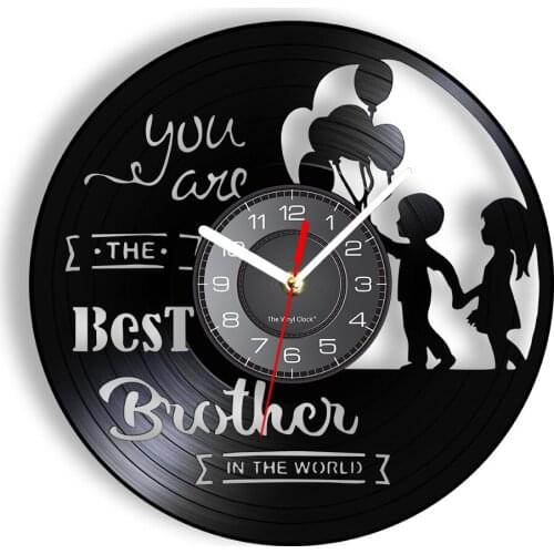 Best Brother In The World Exclusive Wall Clock Family Affection Between Brother & Sister Kinship LED Wall Watch Kids' Room Decor