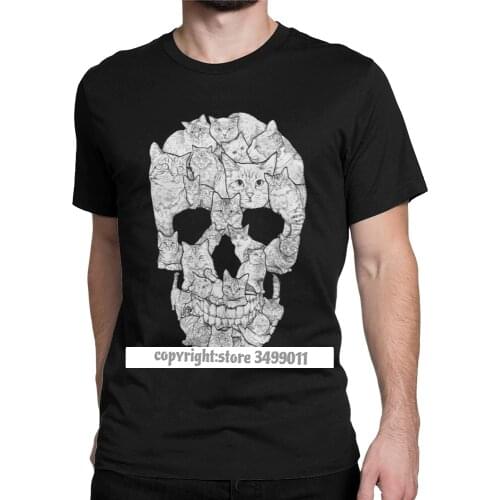 Cat Skull Skull Tops T Shirt Man Popular T-Shirt Round Neck Cotton Tee Shirt Harajuku Hip Hop New T Shirt for Men