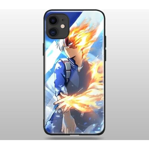 Shoto My Hero Academia anime tempered glass soft silicone phone case cover shell For iPhone SE 6 6s 7 8 Plus X XR XS 11 Pro Max