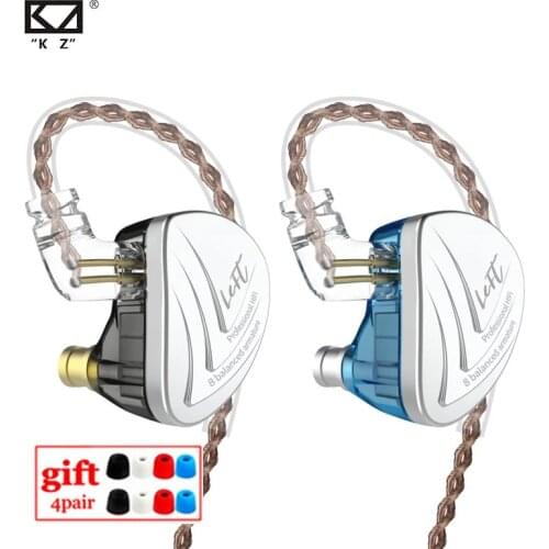 KZ AS16 8BA In Ear Earphone Balanced Armature Headset High Sound Quality Monitor HiFi Earphones KZ ZSX AS12 AS10 C16 CA16 C12 T4
