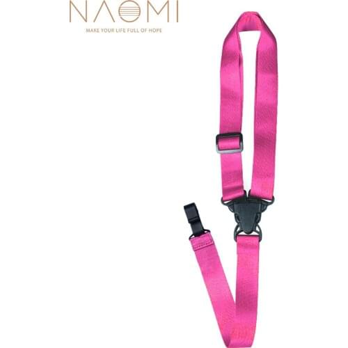 NAOMI Classical Ukulele Strap Nylon Strap Adjustable Guitar Strap 45cm To 90cm Snap-on Ukelele Straps Rose Pink
