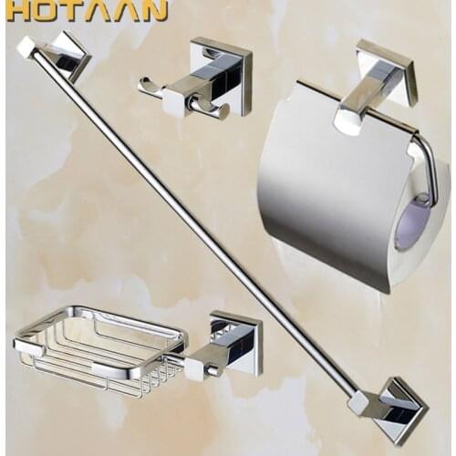 NEW Free shipping,Brass Bathroom Accessories Set,Robe hook,Paper Holder,Towel Bar,Soap basket,bathroom sets, chrome HT-811400-A