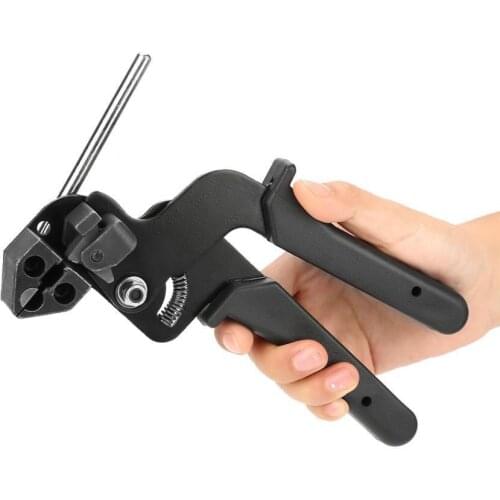 Cable Tie Gun for Stainless Steel Cable Tie Hand Cable Tie Fastening Tool High Quality Cable Tie Tensioning Tool Black 210X120Mm