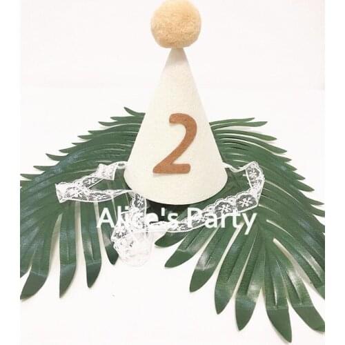 Hot sale 1 2 3 Birthday Party Mini Hats,Beige Grey Party Hat Baby Shower Decoration Photo Shoot Props Gray Hat