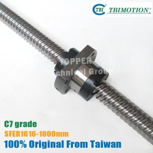 TBI ROLLED BallScrew 1616 ( SFE1616-3 ) SFE1616 / SFER1616-A2-D-F-C7 length 1000mm 2 rows steel ball nut