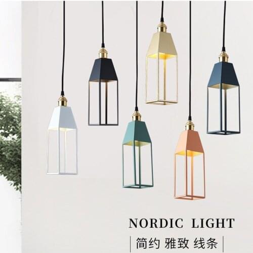 Nordic Modern Minimalist LED Macarons Color Restaurant Window Iron Chandelier, Size: 9x28cm, E27