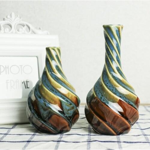 Modern Ceramic Vase Creative Spiral Pattern Home Decoration Accessories Ceramic Crafts Desktop Vase 2020 New