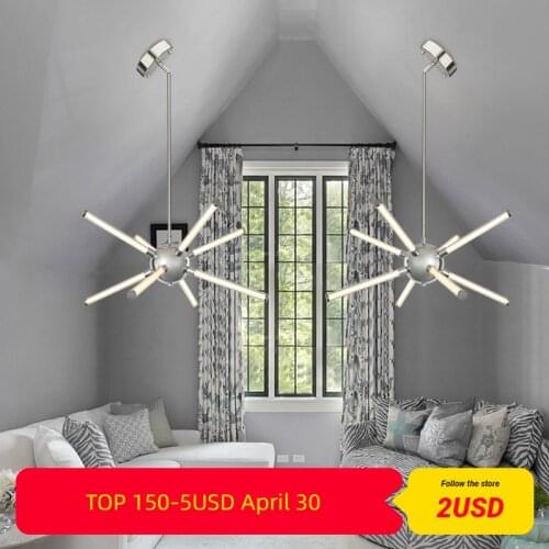 TCY Chrome plating Modern Led Pendant Lights For Living Room Bedroom Acrylic light pipe Dining Room Kitchen Led Pendant Lamps