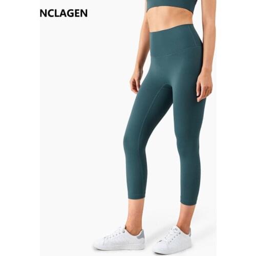 NCLAGEN Leggings Sport Women Fitness Naked-feel Soft Squat Proof Yoga Pants High Waist NO FRONT SEAM Elastic Workout Gym Tights