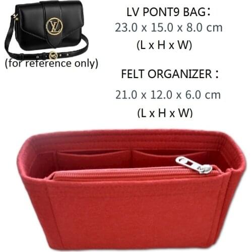 For pont 9 flap handbag Felt Cloth Insert Bag Organizer Makeup Handbag Organizer Travel inner Purse Portable Cosmetic Bag