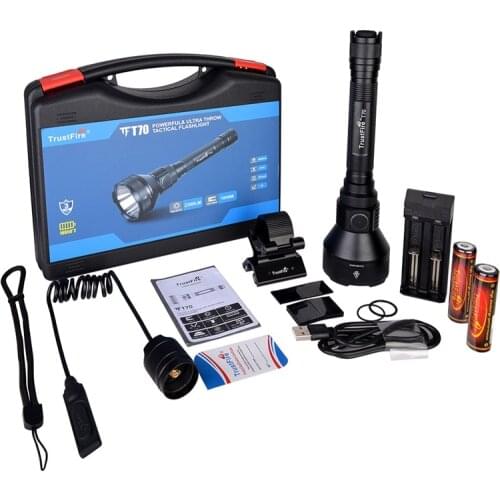 Trustfire T70 Hunting Flashlight 18650 Cree 2300lm LED Torch Ultra Powerful Rechargeable Light Tactical Camping Lamp