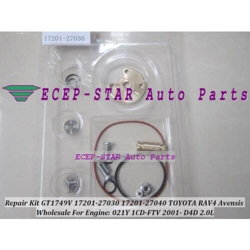Turbo Repair Kit rebuild GT1749V 721164 17201-27030 17201-27040 Turbocharger For TOYOTA RAV4 Avensis Picnic Previa 1CD-FTV 2.0L