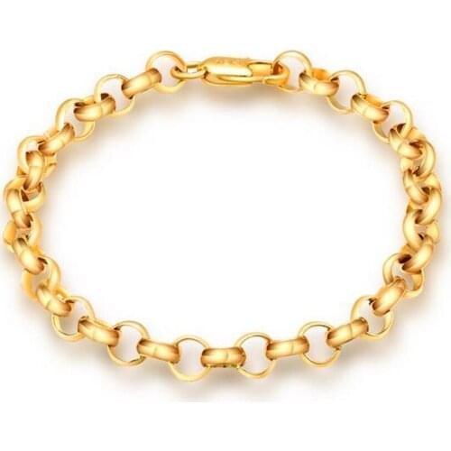 WQQCR Wholesale Gold Pearl Bracelet 6mm Europe and America Circle Item Decoration Gold Circle Necklace 20cm