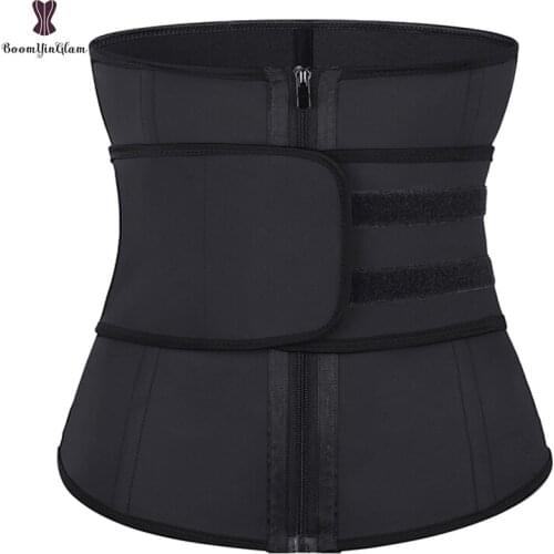 Women Smooth Latex Sheaths Slimming Girdle Belt Plus Size 7 Steel Boned Underbust Corselet Zip And Stick Latex Waist Trainer