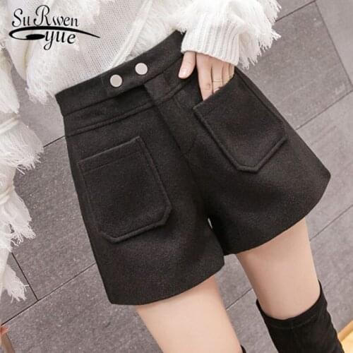 2021 Autumn Winter Fashion Women Shorts Casual Harajuku Pink Black Apricot Shorts Women Pockets High Waist Shorts 6307 50