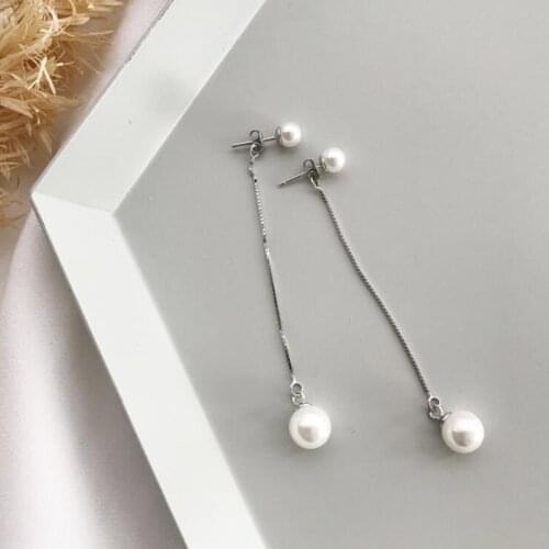 Fashion Trendy Natural Freshwater Pearl Drop Earrings For Women Statement Real 925 Sterling Silver Earring Party Gifts Jewelry