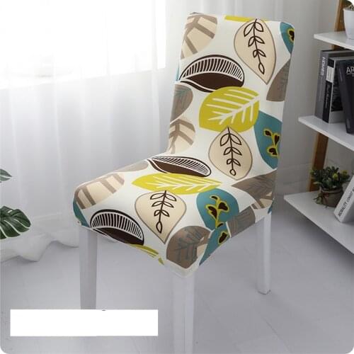 1pc Spandex Elastic Dining Chair Slipcover Printed Stretch Universal Chair Cover Slipcovers For Dining Room Banquet Hotel