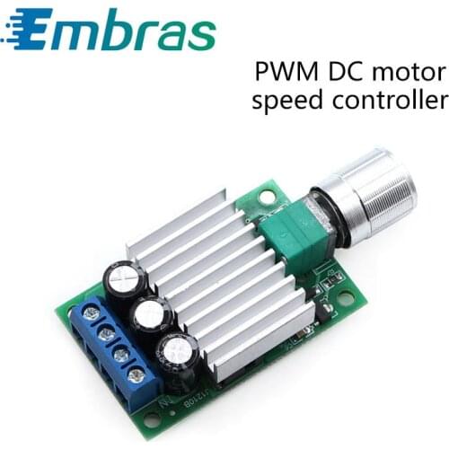 1Pcs PWM DC motor speed controller stepless variable speed with switch speed regulation 12V24V10A high power DC controller