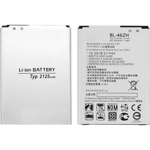 2125mAh BL-46ZH Phone Battery For LG AS330 K332 K350N K371 K373 K7 K8 K8V K89 LS675 Tribute 5 LS675 M1 M1V MS330 US375 X210