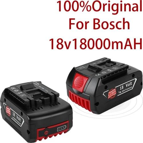 2021 18V 18000mah Rechargeable Battery For Bosch 18V Battery Backup 6.0A Portable Replacement For Bosch BAT609 Indicator light