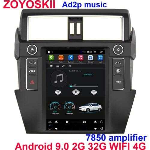 Android 9.0 os 10.4 inch vertical Tesla style CAR Radio GPS bluetooth Navigation player WIFI 4G for For Toyota Prado 2014-2017