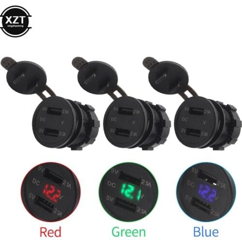 Dual USB Car Charger 5V 4.2A Adapter Waterproof Interface Ports Female Seat Car Charger with LED Indicator Mobile Phone Chargers