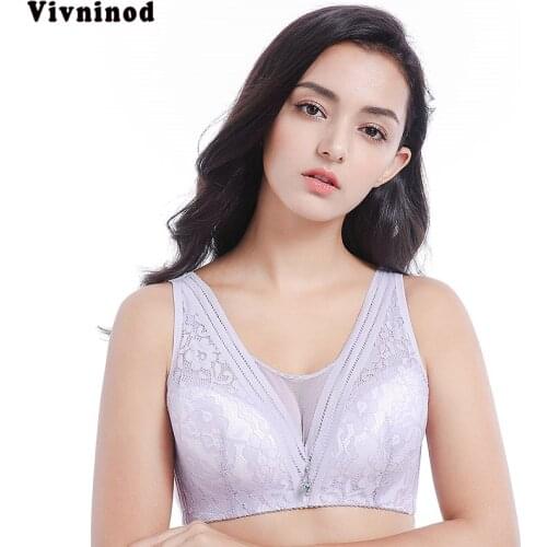 Wire Free Plus Size Underwear Floral Lace Sexy Lingerie Unlined Wireless Underwear Sexy Lace Bra Max Size 95CD 100CD Push Up Bra