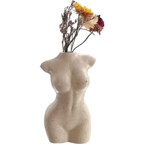 Body Art Design Flower Vase Nude Female Sculpture Flower Vase Creative Hobby Vase Planting Machine Home Decor Ornamental M10