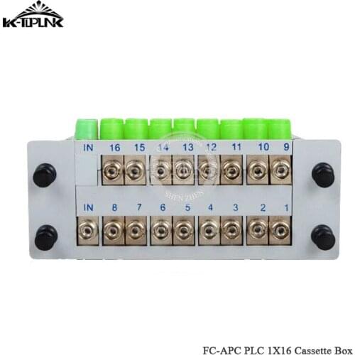 CATV FTTH 1*16 FC APC PLC splitter Cassette box 1*16 splitter Fiber Optical Coupler Cassette Box PLC Splitter Card Module Insert