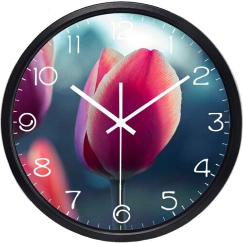 Plant Clocks Flower Home Decor For Kitchen Silent Living Watches Accessories Art Vintage Large Wall Clocks