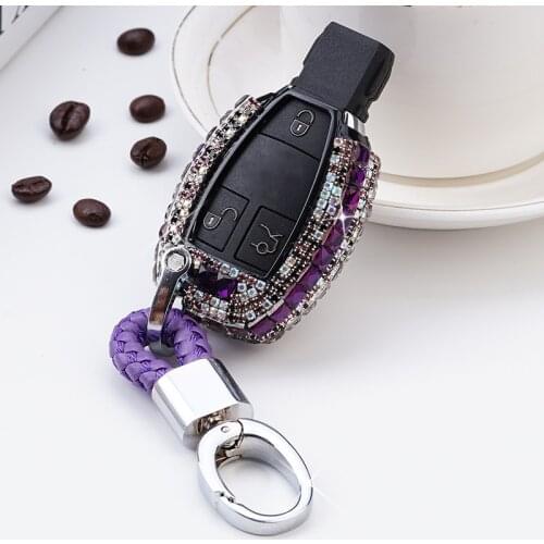 Colorful Diamond Car Key Case Cover For Mercedes Benz A B C S Class W202 W203 W204 W205 W210 W211 W212 W124 W221 W222 W176 AMG