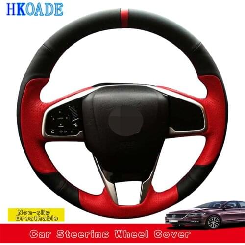 DIY Soft Suede Leather Car Steering Wheel Cover For Honda CRV CR-V 2017 2018 2019 Clarity 2016-2018 Civic Civic 10 2016-2019