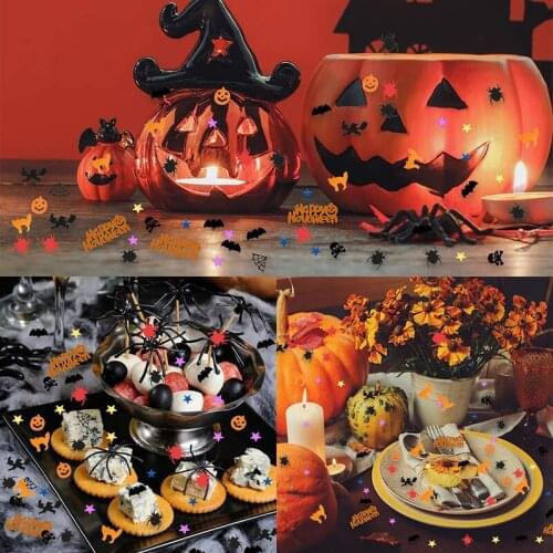 Black Spider Web pumpkin table Confetti Scatter centerpiece balloon bat witch kid Candy Treat Gift Bag Halloween Decoration gift