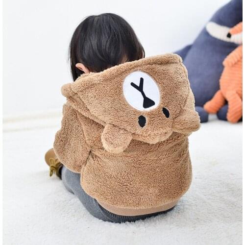 Kids Baby Coats Winter Children Boys Thicken Plush Cotton Clothes Fashion Infant Velvet Jacket 0-3 Years Baby Girls Outerwear