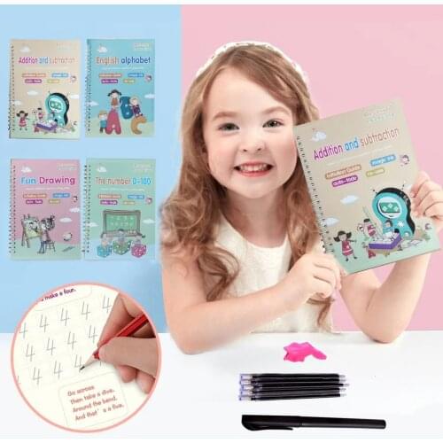 Childrens Magic Books Magic Practice Copybook English Handwriting Copybook Set English Number Lettering Set For Kids