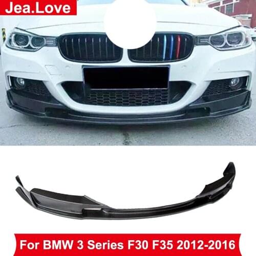 MT MP Style Real Carbon Fiber Front Bumper Lip Diffuser Car Body Modification Kits Part For BMW 3 Series F30 F35 2012-2016