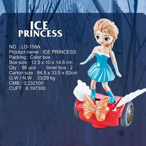 Disney Balance Toy Car Dancing Spinning Princess Series Music Light Anime Figure Frozen 2 Snow White Model Girls Toys