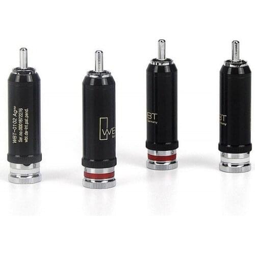 HiFi WBT-0102 silver plated brass rhodium RCA plug lock welded audio / video plug connector TV tuner output plug hi fi DIY