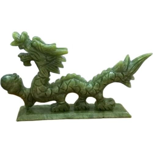 China Handmade Jade Carving Natural Jade Dragon Fengshui Decoration Statues for Decoration Collection Ornaments