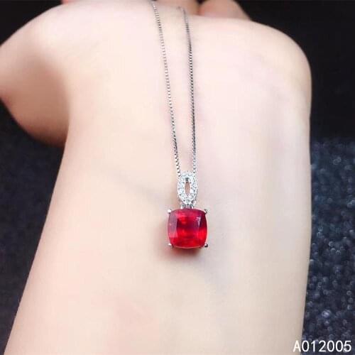 KJJEAXCMY Fine Jewelry 925 Sterling Silver inlaid Natural ruby Female new Pendant Necklace vintage Support test hot selling