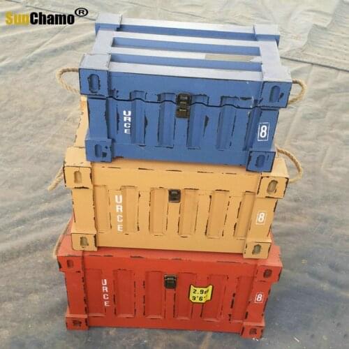 Ocean Series Container Storage Box Home Mediterranean Style Decoration Handmade Wooden Crafts Ornaments