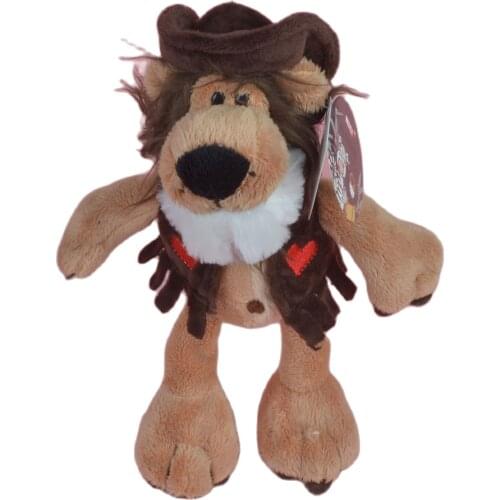 25cm Cowboy Lion Stuffed Plush Toy Soft Doll Animals Girls Baby Kids Birthday Gift