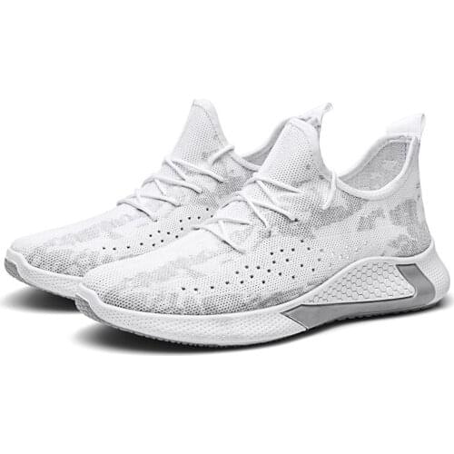 Spring Autumn Nice Style Flying Woven Mesh Mens Shoes Casual Sports Running Shoes Breathable Student Shoes Men Fashion Sneakers